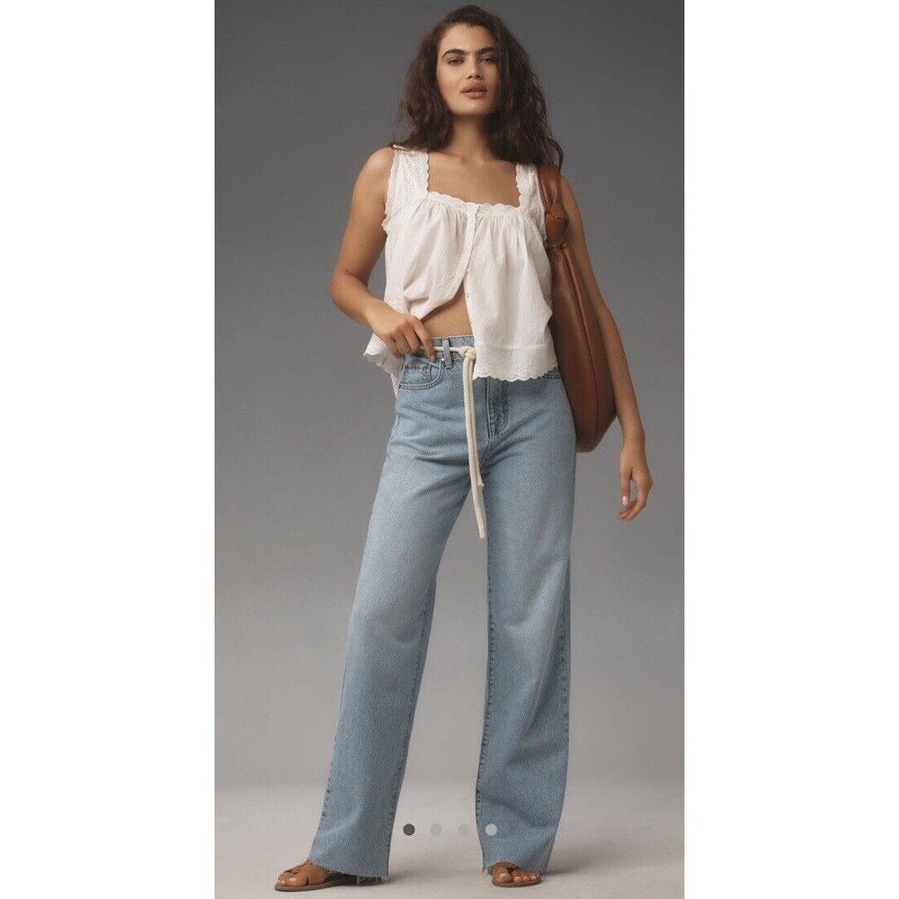 NWT Modern American Womens Rexford HighRise Wide Leg Jeans Blue 26 Anthropologie